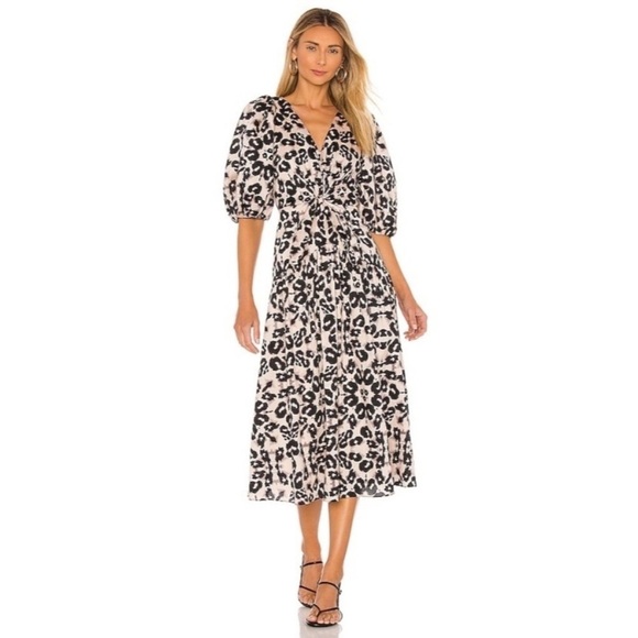 Rebecca Taylor $495 kaleidoscope leopard pattern midi dress 17587 - Picture 2 of 13